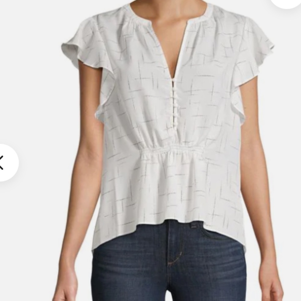NWOT JOIE Crisbell Flutter Sleeve Blouse, Sz Small